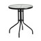 Emma and Oliver 23.75" Round Tempered Glass Metal Table with Smooth Ripple Design Top
